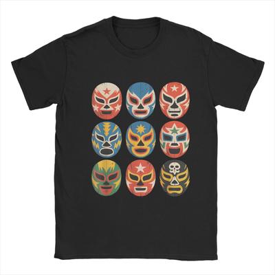 Маски для рестлинга Lucha Libre Смешная футболка для фаната мексиканского рестлера Летняя уличная футболка для мужчин С коротким рукавом Одежда с принтом