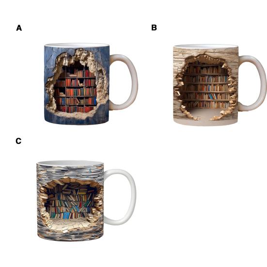 3D Книжная полка Кофейная кружка Креативная Многофункциональная Керамическая Кружка для воды с ручкой Дизайн пространства книжной полки Кофейная кружка Подарок на День Рождения Рождество для