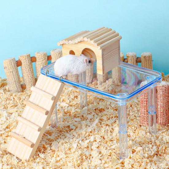 Hamster Platform Transparent Detachable Decorative Landscaping Clear Food Bowl Storage Burr-free Pet Stand Play Climbing Toy Pet Supplies