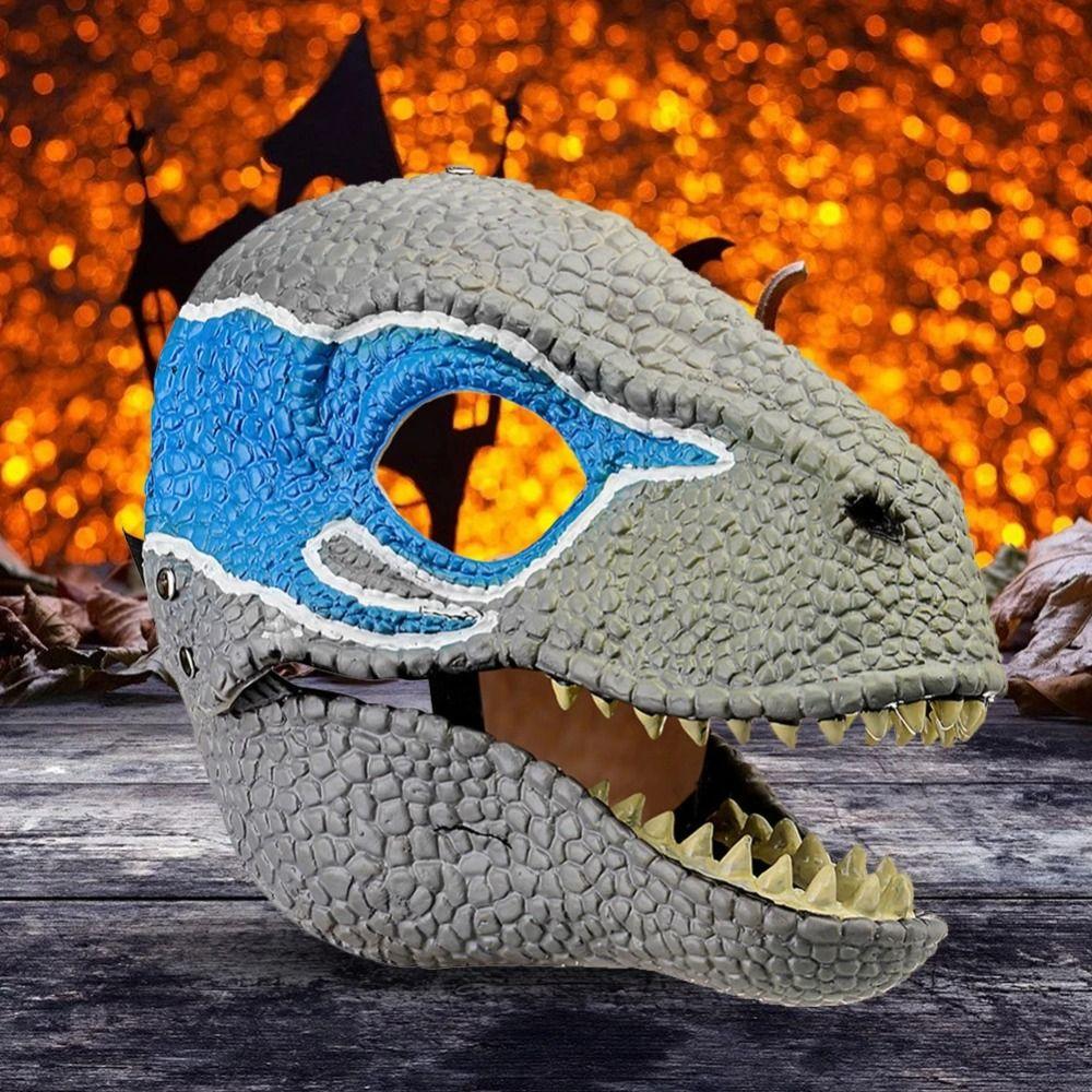 Cosplay Props Dinosaur Headgear Open Mouth Dragon Headwear Lifelike Raptor Dino Mask Gifts