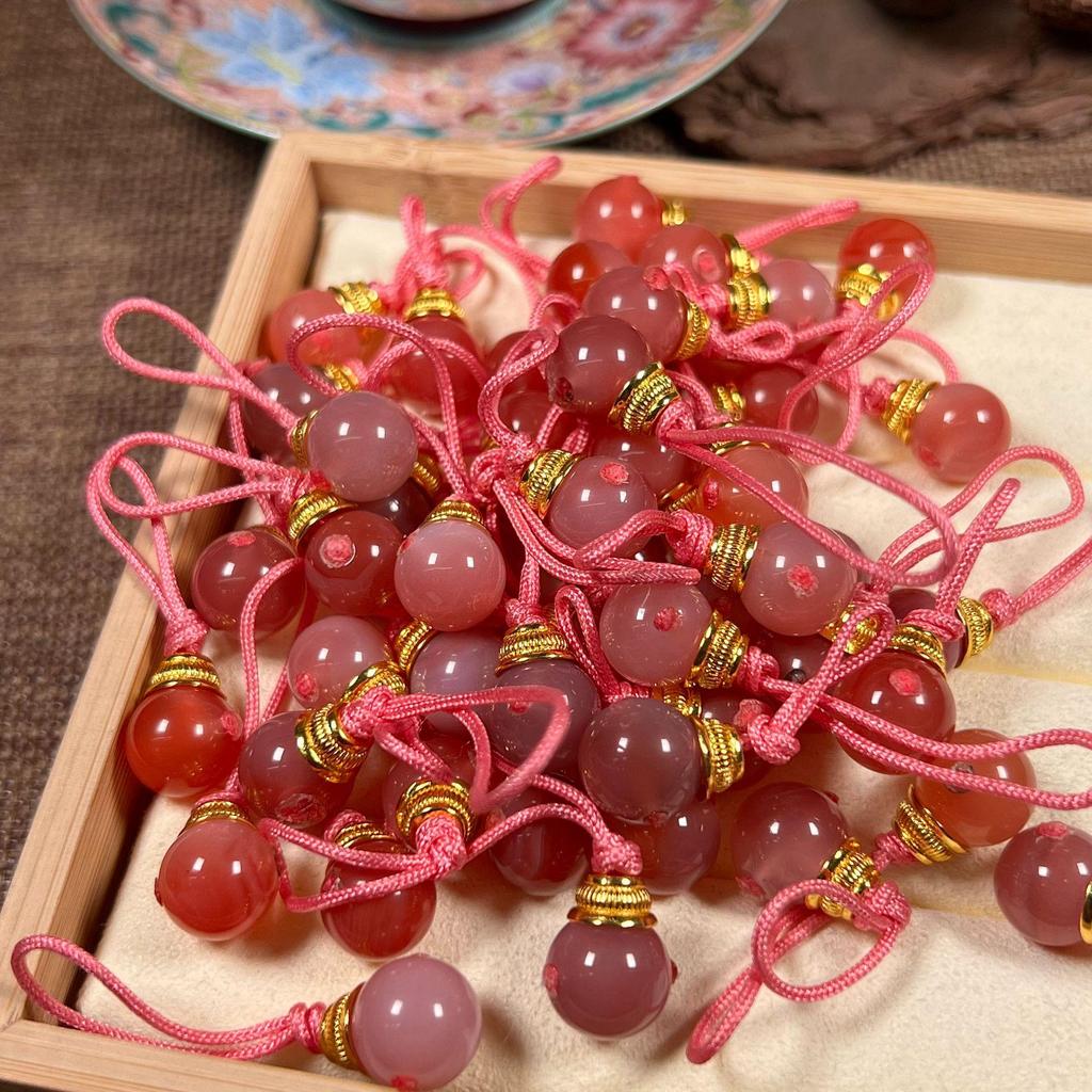 Тибетский Розовый Агат DIY Ручное плетение Ожерелье с Буддийскими Бусинами