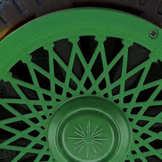 Trash Can Rim Cover, Modern Decorative Wheel Rim Cover, Spider-Spoke Style Wheel Rim Accessory for Standard Residential Garbage Bin