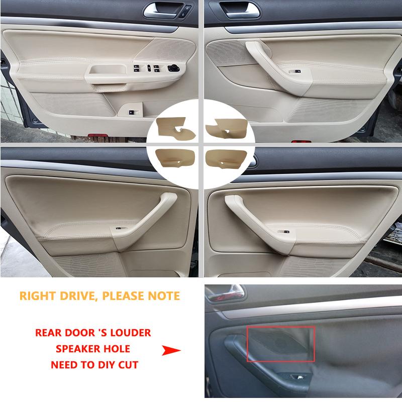 Левый руль из микрофибры, кожаный дверной чехол для VW Golf 5 Jetta 2005-2009, автомобильный дверной подлокотник, панель, наклейка
