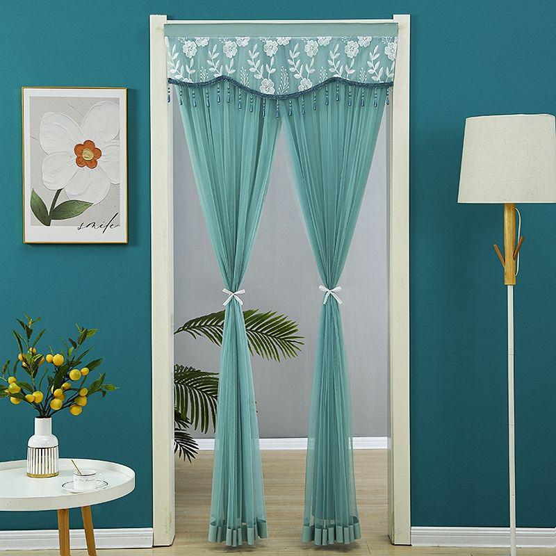 Кружевная двухслойная противомоскитная штора-дверь с перегородкой для приватности для всех сезонов