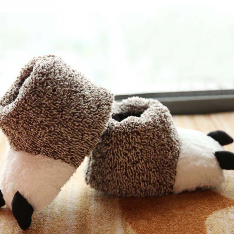 Термальные зимние домашние нескользящие тапочки с хлопковой подкладкой и рисунком медвежьих когтей, домашние хлопковые тапочки