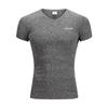 Do The Work  Summer V Neck Men Knitted Gym Sports Slim Fit Male Fitness Bodybuilding Printed Workout Short Sleeve T-shirt