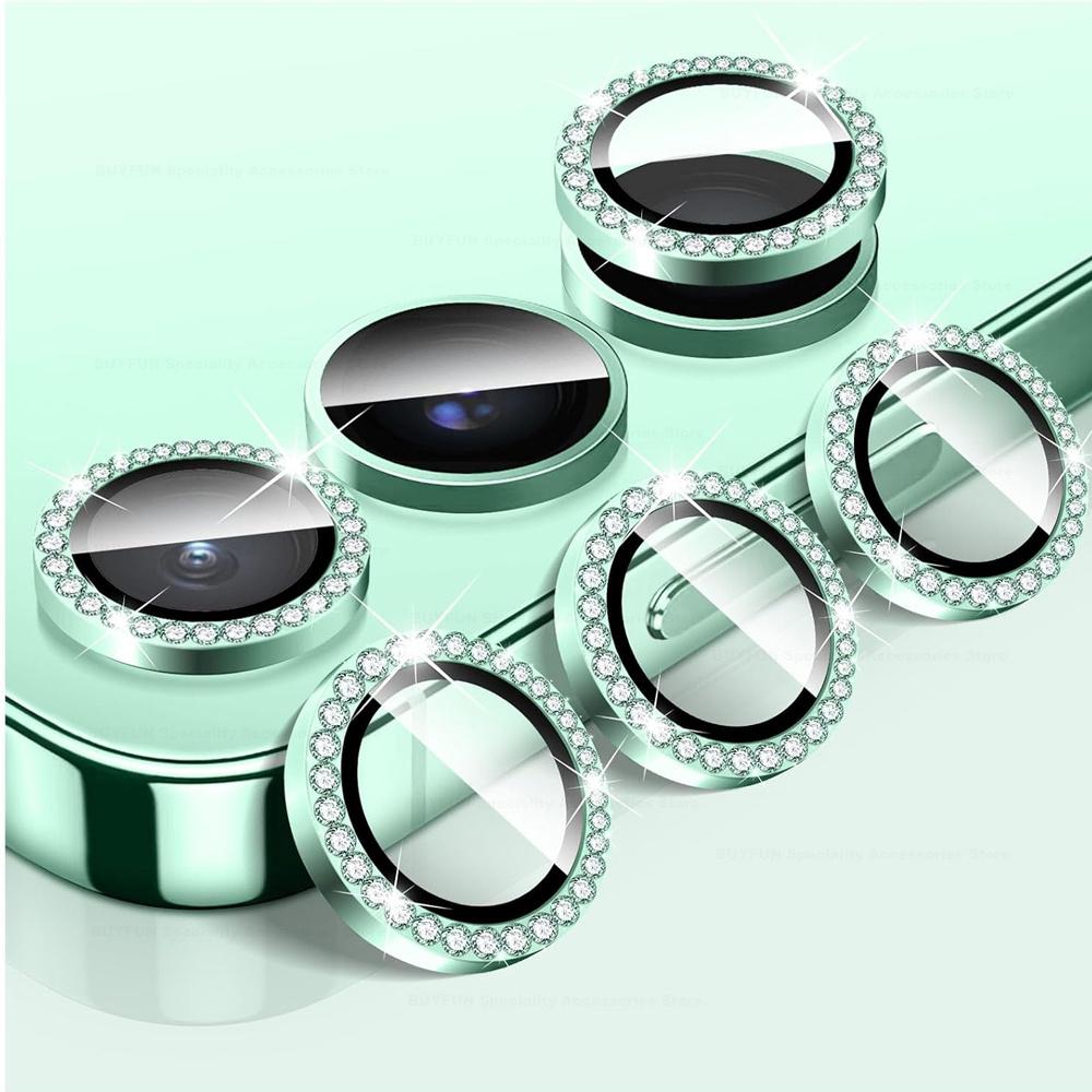 Для Samsung Galaxy A16 4G 5G Diamond Camera Lens Protector Блестящая закаленная стеклянная задняя крышка объектива Алюминиевое металлическое кольцо Galaxy A06