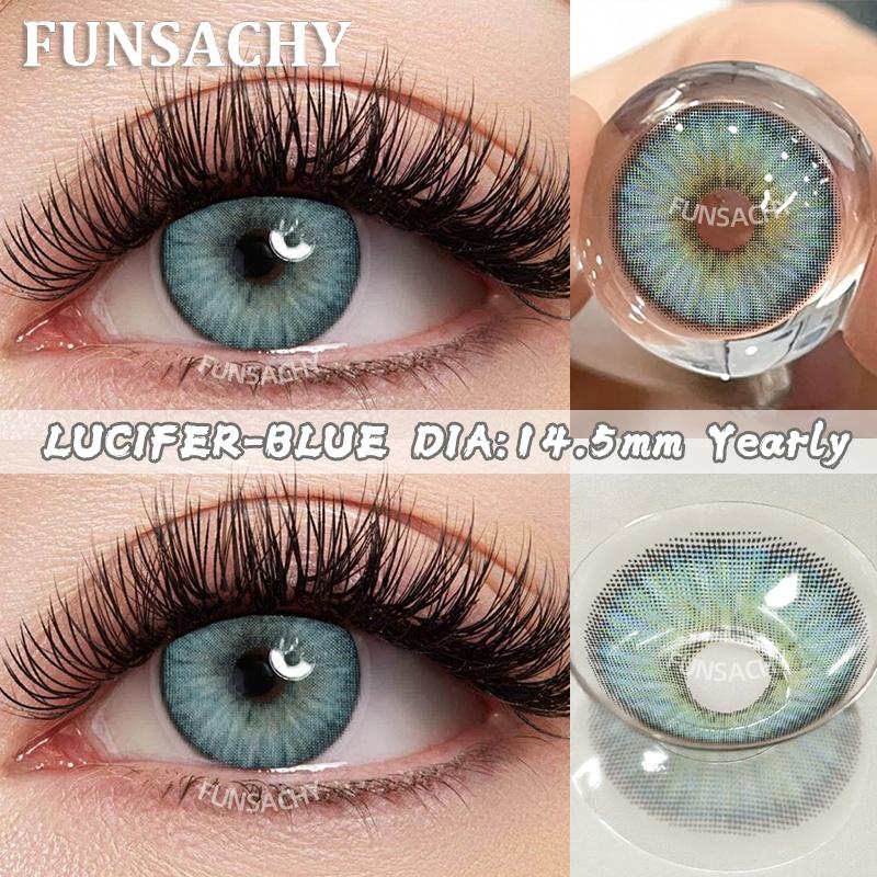 FUNSACHY 1 пара цветных контактных линз синие зеленые серые натуральные линзы для глаз красота зрачка линзы для ношения 1 год женская косметика