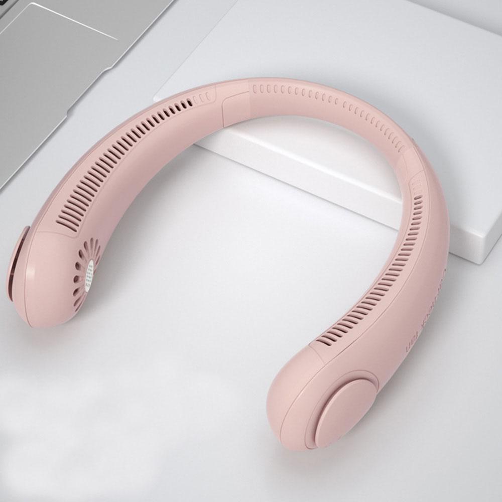 USB-вентилятор без лопастей, портативный вентилятор воздушного охлаждения с 3 уровнями скорости ветра, бесшумный спортивный вентилятор для ношения на шее.