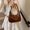 Large Capacity French Underarm Bag Solid Color Texture Handbag Classic PU Hobo Bag  Party