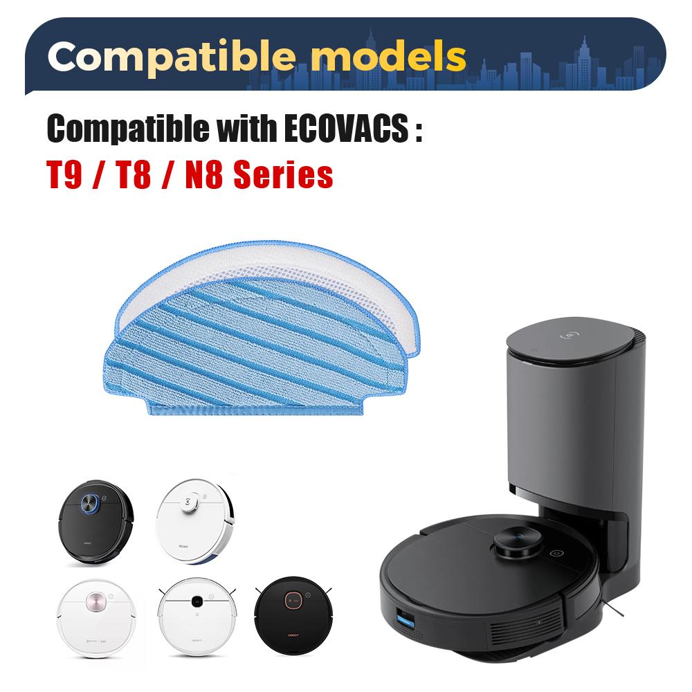 Тряпки для мытья полов для роботов-пылесосов Ecovacs Deebot Ozmo Серии T8/T9/N8 Сменные моющие накладки из микрофибры, моющиеся, Запасная часть