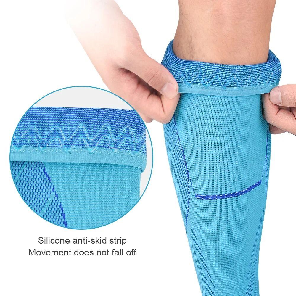 Black Pink Blue Compression Calf Sleeve Nylon Shin Guard New Leg Socks Sports Safety