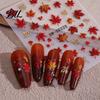 Maple Leaf Nail Stickers Autumn Stickers, Self-Adhesive Fall Leaves Decals, Art Decals Women Embossed Manicure for Home and Salon Use Decorations