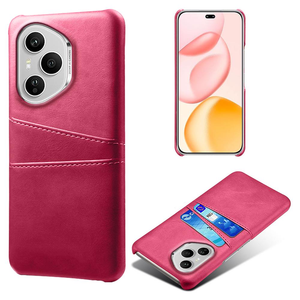 For Honor 400 Pro 5G (Глобальный) Чехол с двойными слотами для карт из ПУ кожи + жесткая поликарбонатная накладка для телефона