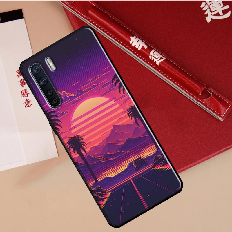 Синтвейв Ретро 80-е Неоновый Чехол Для Oppo A40 A78 A54 A74 A94 A17 A57 A77 A76 A16 A96 A18 A60 A80 A38 A58 A98 A15 A5 Pro