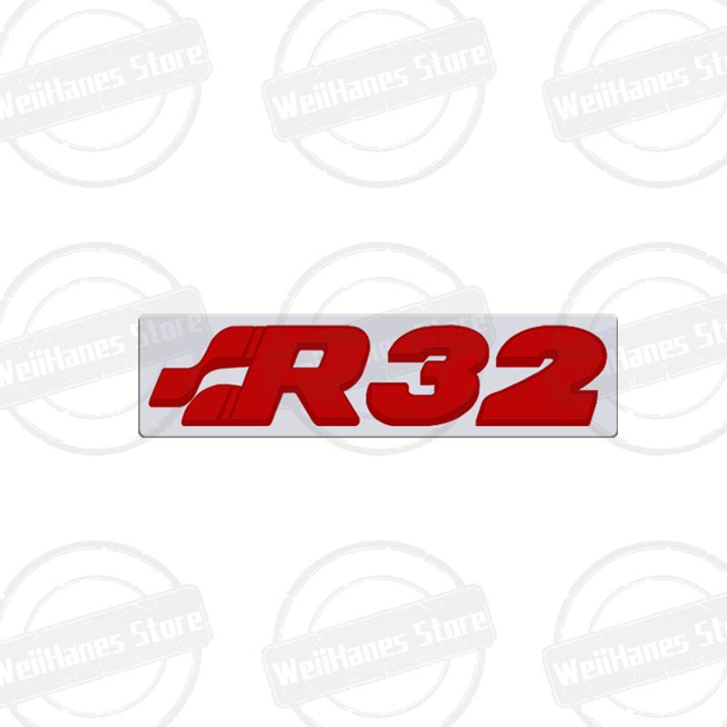 Metal 3D For R32 Letter Logo Golf 3 4 5 6 7 Polo GTD GTS TDI TSI MK3 MK4 MK5 MK6 Car Rear Trunk Body Sticker Accessories