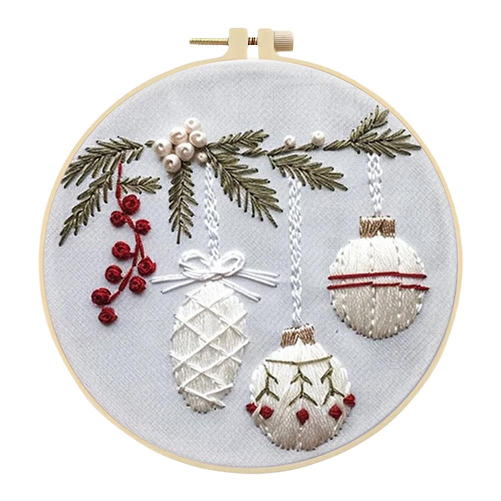 Winter Cotton Stamped Embroidery Cross Stitch DIY Starter Needlepoint Kit25x25cm