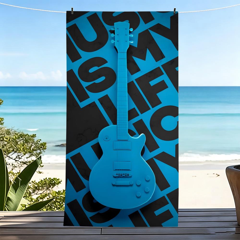 E-Espguitars-S Полотенце Микрофибра Пляжное Полотенце, Быстросохнущее, Не Прилипает Песок, Ультратонкое Волокно, Супер Мягкое.