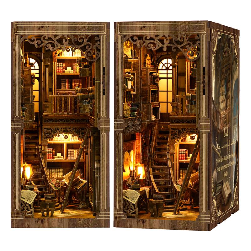 Винтажная Коллекция Книг Комната Деревянный Книжный Уголок Набор для DIY - 3D Пазл Модель Дома, Рождественский и Подарок-Поделка на Черную Пятницу