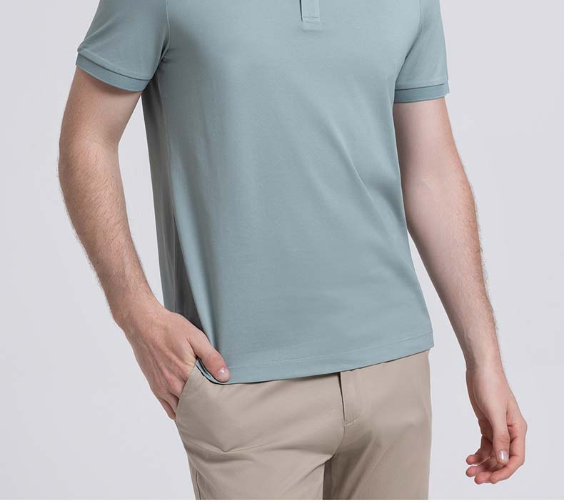 [Including Mulberry Silk] Men's Polo Shirt Langdeng Summer Cool Feel Skin friendly Casual Versatile Polo Short Sleeve T Men