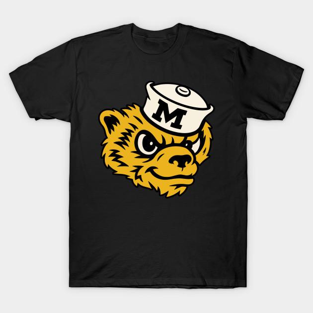 Asian Size Men Print T-shirt Old And Classic Wolf From Michigan No-Cut Heat Transfer Print Cotton Tshirt