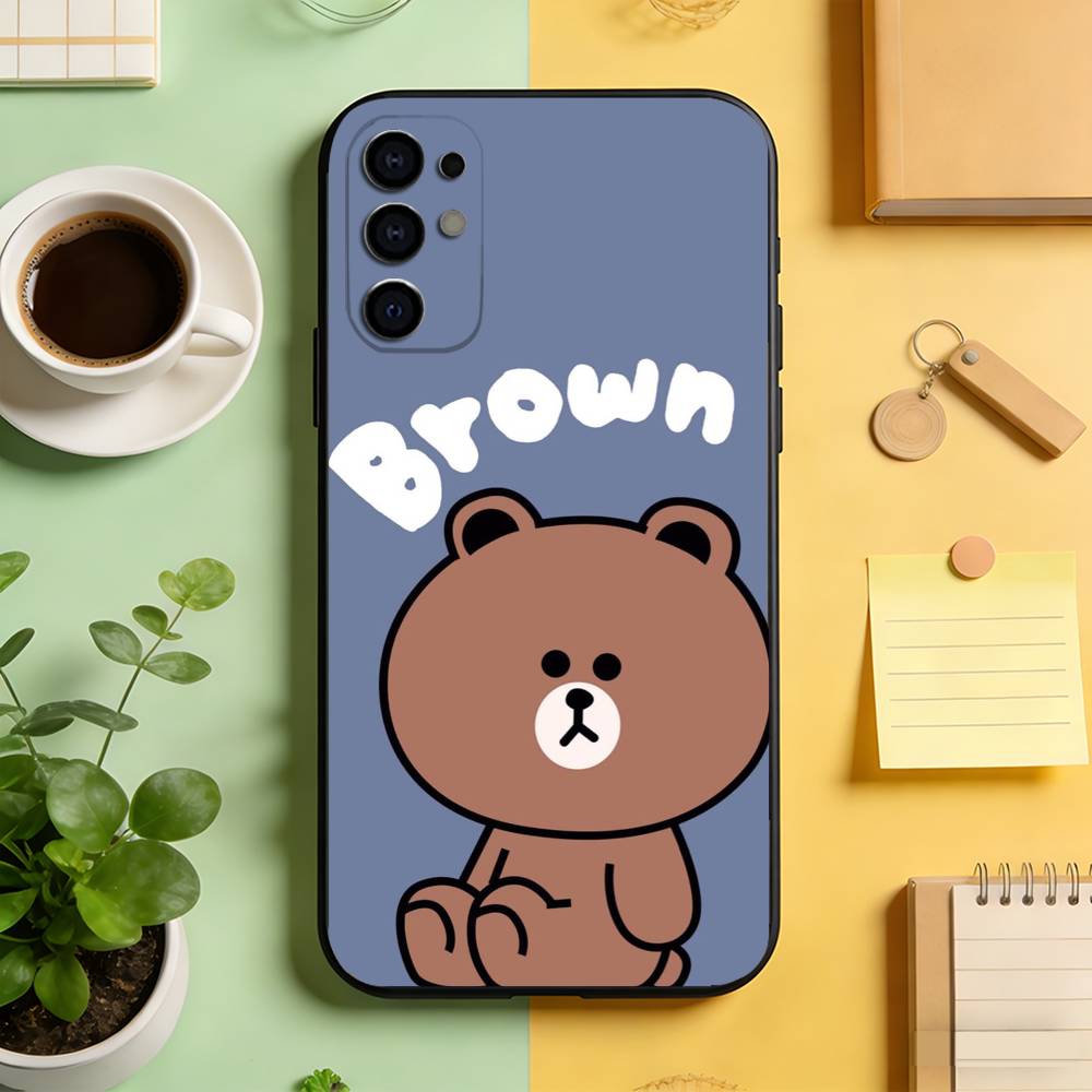 Cute little bear Phone Case For Samsung S25,S24,S21,S22,S23,S30,Ultra,S20,Plus,Fe,Soft Silicone Black Cover