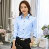 Women Turn-Down Collar T-Shirt Elegant Long Sleeved Shirt Formal Work Dress Blouses Tops