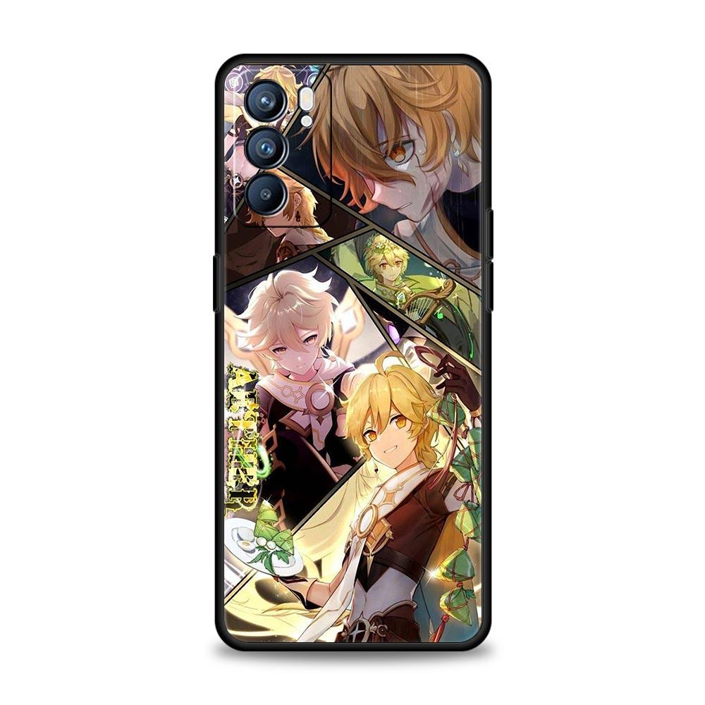 Case For Oppo Find X6 Pro X5 A54 A53 A52 A9 A15 A95 A17 A16 A76 A74 A57 A31 Reno8 Reno7 Reno6 Pro 5G Cover Genshin Impact Ayato