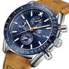 BY BENYAR Watch Watch Chronograph Analog Watch 30M Waterproof Business Simple Stylish Popular Formal Leather Belt Quartz Watch Gift for Men Brown