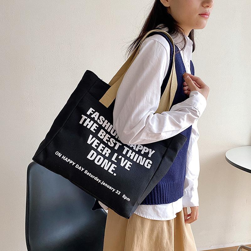 Холщовые сумки-тоут для женщин, большая вместительная сумка на плечо, студенческие занятия, поездки на работу, сумка для ноутбука, повседневные сумки ARI