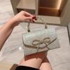 Модная вечерняя сумка-клатч с блестящим бантом из страз, сумки через плечо, блестящая золотая, серебряная, черная цепочка, сумка-кроссбоди, высококлассные женские сумки-клатчи