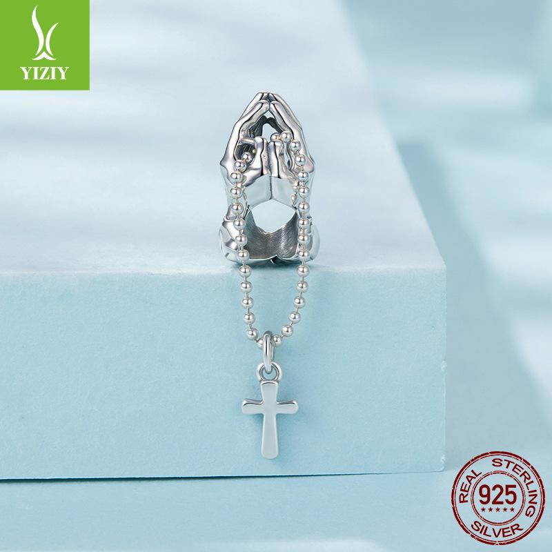 Chain Cross Diy Beaded Accessories Thanksgiving Gift S925 Sterling Silver String Decoration