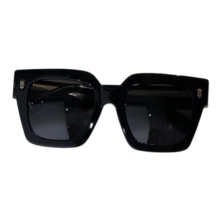 Fendi Logo Engraved Square Sunglasses Women sunglasses Black FE40101F5201A
