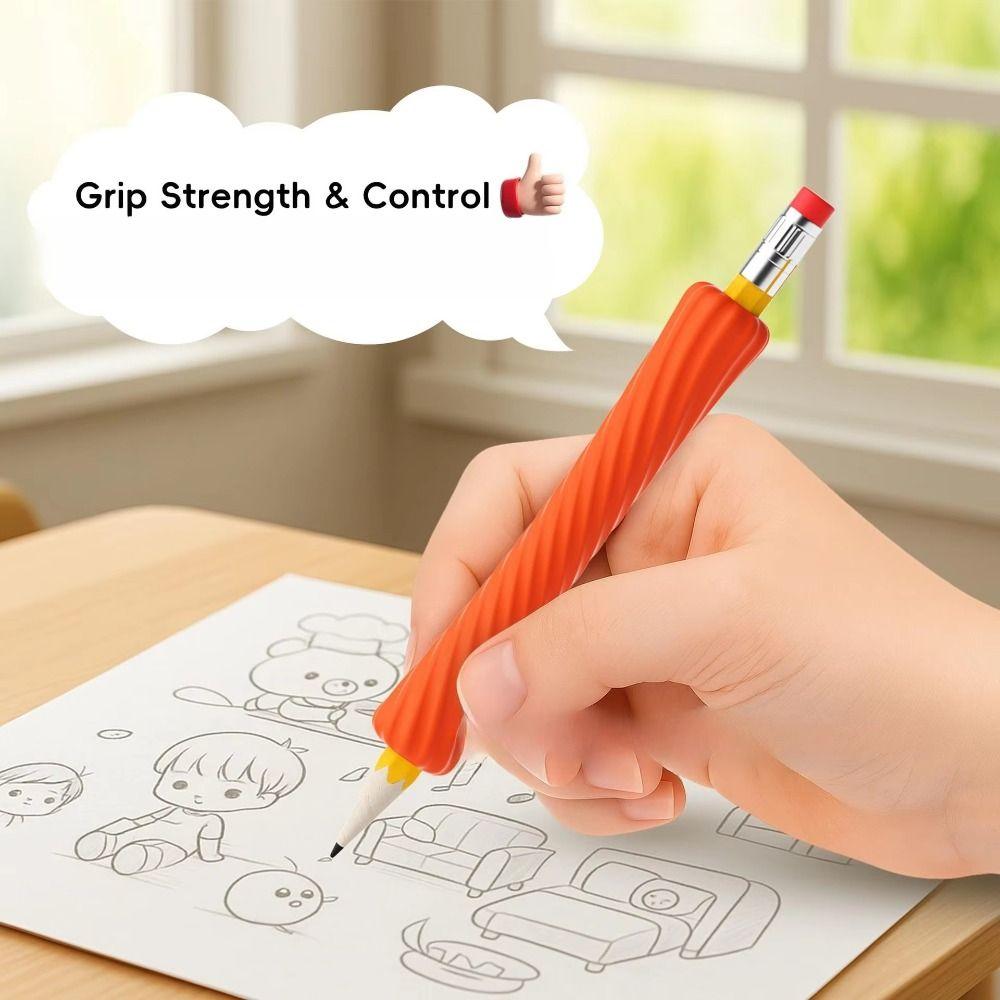 4Pcs Write Right Learning Pencil Sleeves Textured Silicone Pencil Holder ADHD Relief