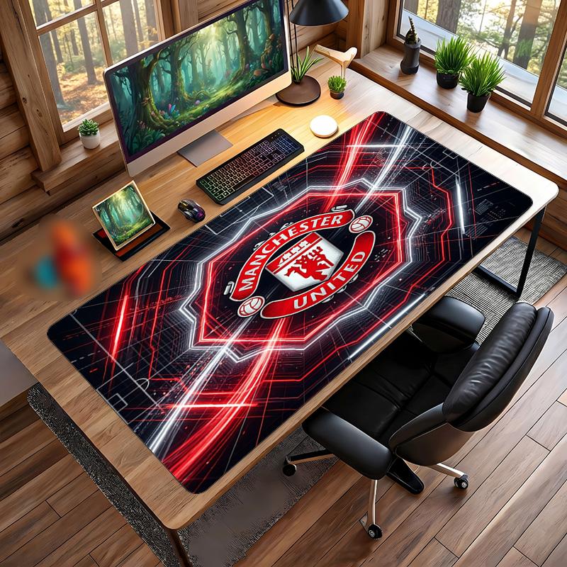 Большой игровой коврик для мыши Manchester United, нескользящий, мягкая резина, для офисного стола, ноутбука, компьютера, Декор
