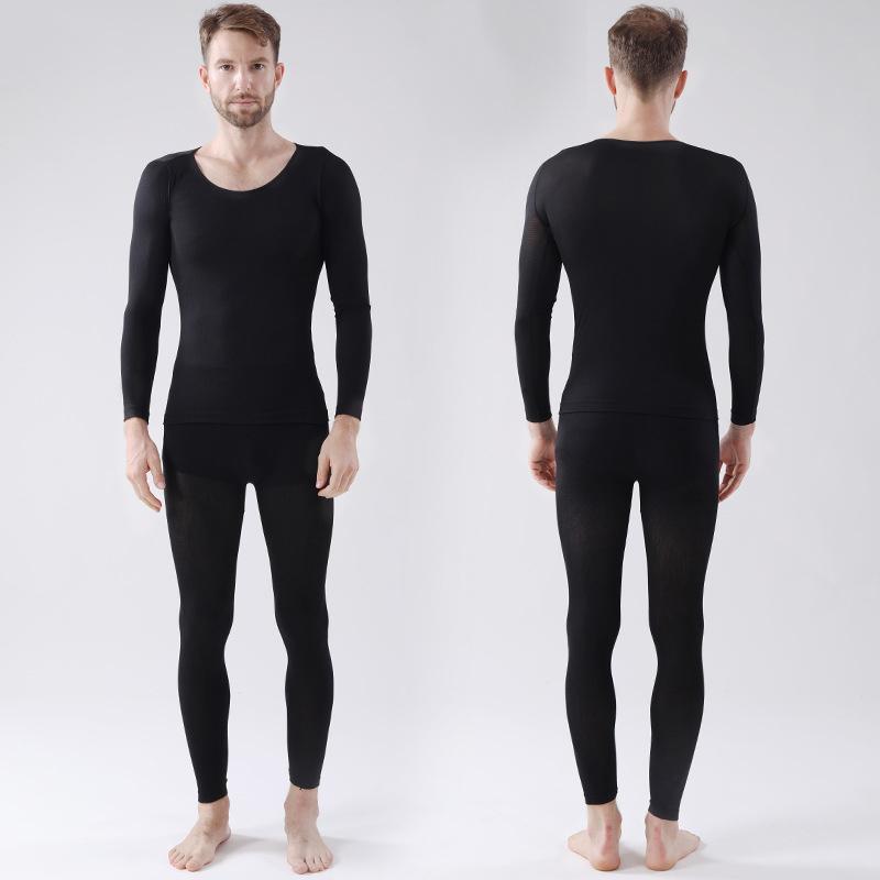 Men Women Long John Stay Warm Undergarments Thermal Underwear Set Ultra-thin Winter 2-Piece
