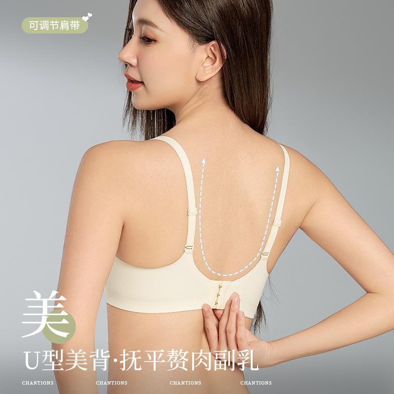 Xia's new thin triangle cup without steel ring gathers sexy underwear, adjusted type, seamless, comfortable and breathable women's bra