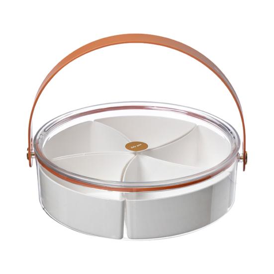 Отделение для фруктовой тарелки с прозрачной крышкой и ручкой-захватом. Большая вместимость, легко моется. Контейнер для хранения закусок.