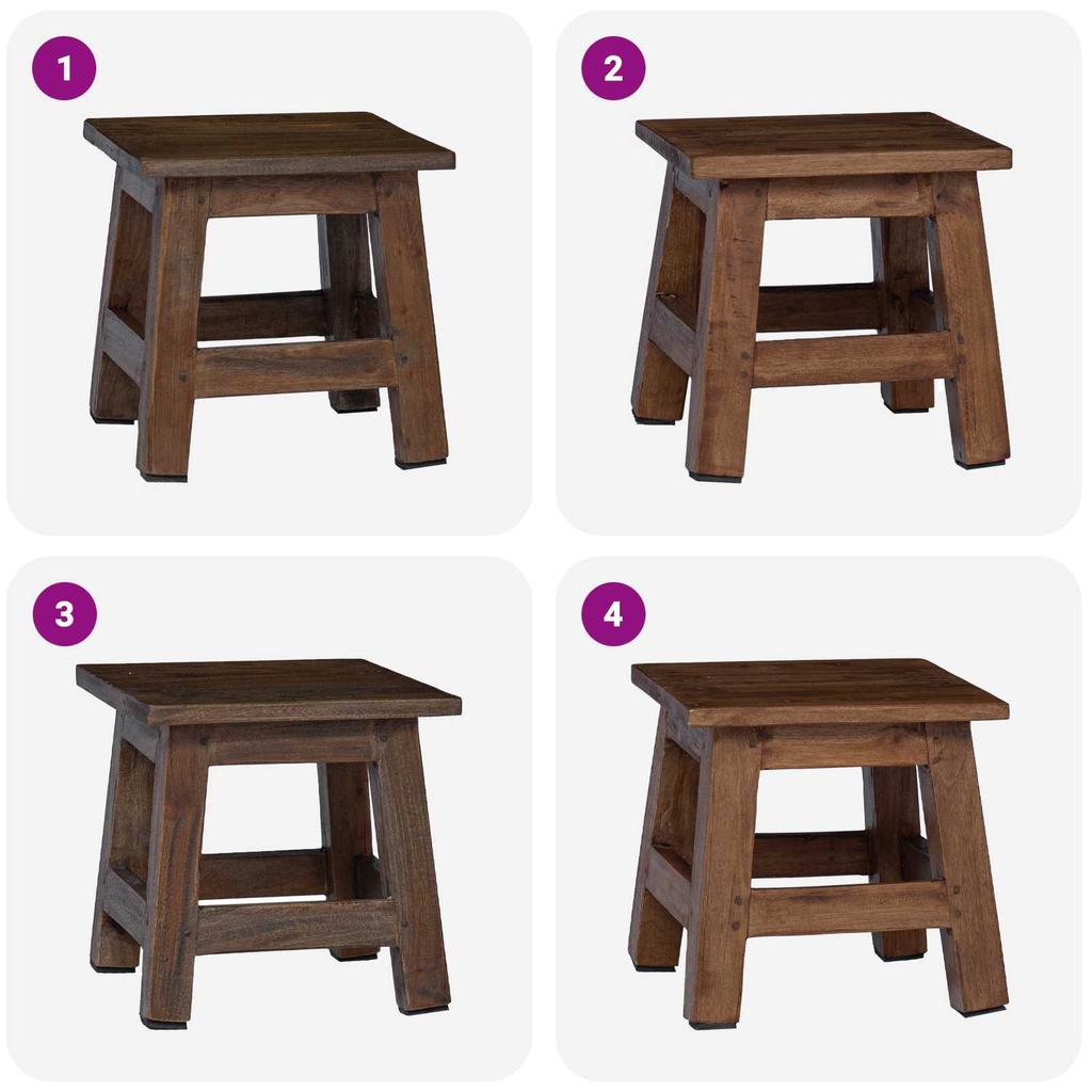 Natural Stool 26 x 26 x 26 cm Mahogany Wood