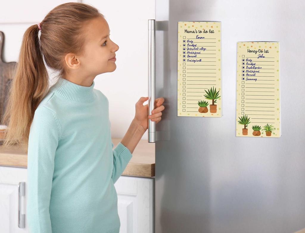 Inkdotpot Pack of 3 Magnetic Fridge To-Do List Notepads- Magnetic Memo Pads For Refrigerator- (50 Sheets