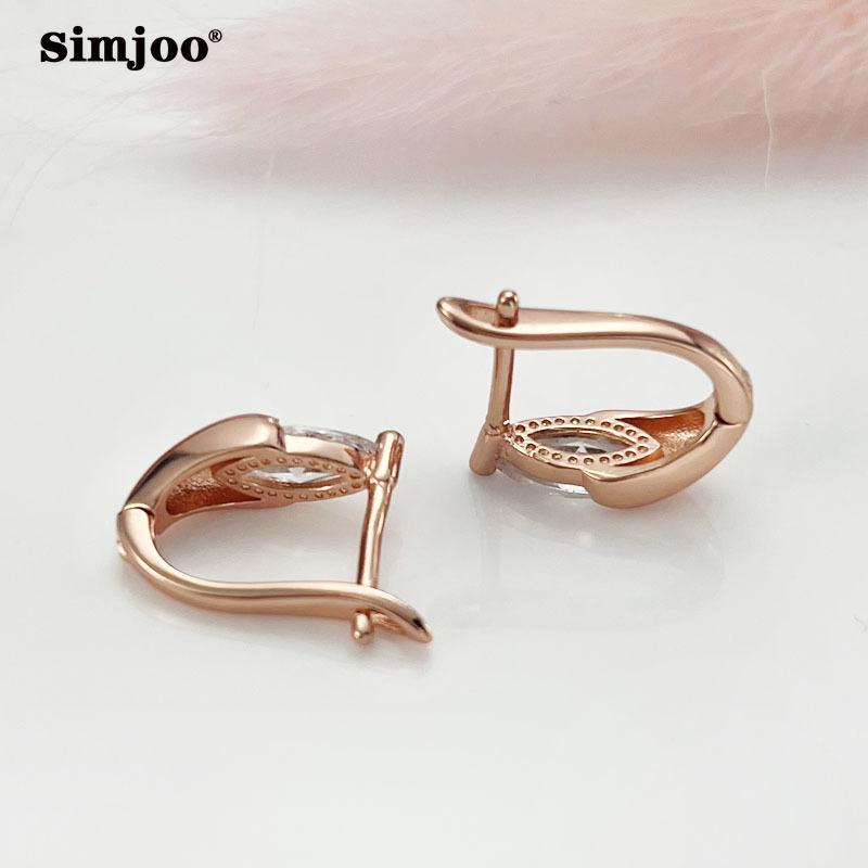 SIMJOO модные серьги розового золота с кубическим цирконием