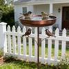 Standing Bowl Iron Bird Bath Feeder 5 Claw Ground Plug Bird Water Drinker  Lawn Backyard