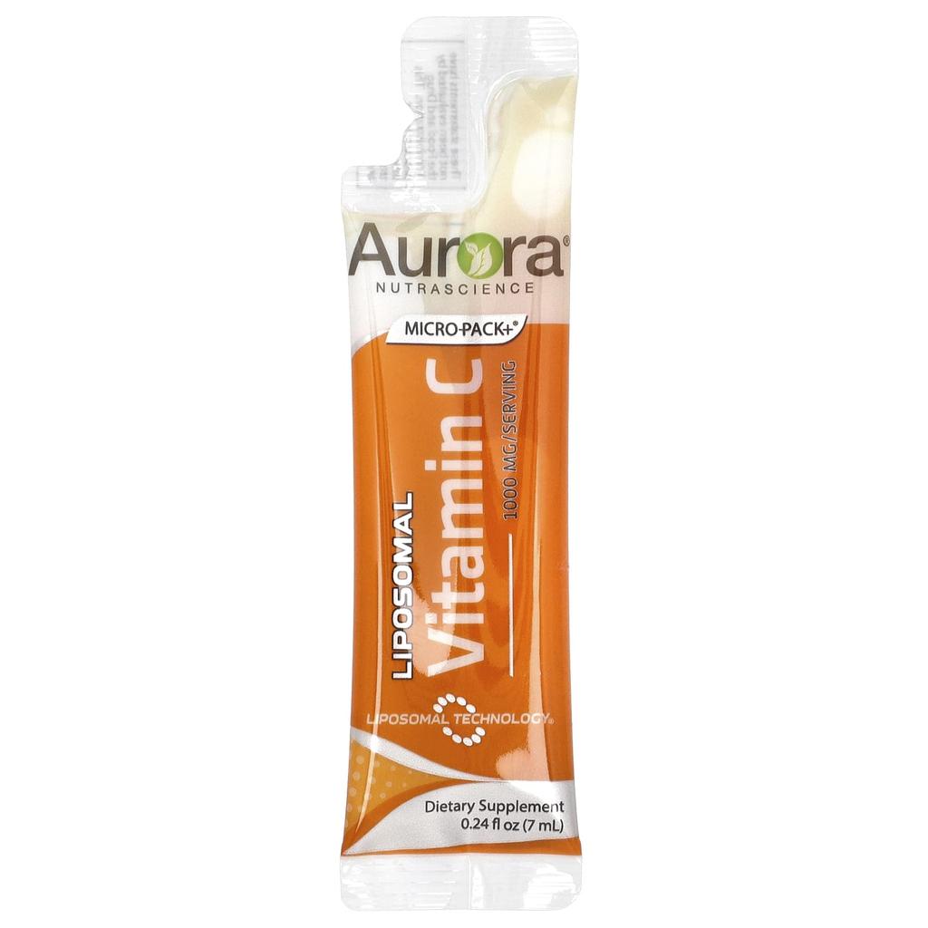 Aurora Nutrascience Micro-Pack+®, липосомальный витамин C, 1000 мг, 10 упаковок, 7 мл (0,24 жидких унций) каждый