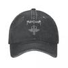 Винтажная бейсболка Manowar Rock Унисекс Потертый Деним Стирка Snapback Музыкальные тренировки на свежем воздухе Мягкая без каркаса s Шляпа