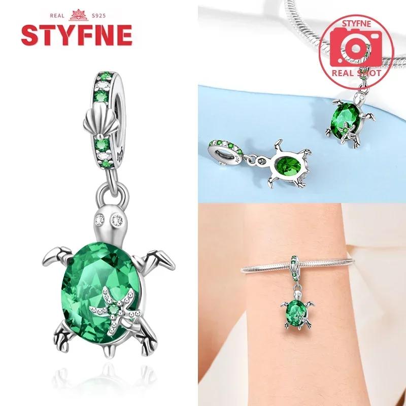 Женский браслет DIY Изысканные ювелирные изделия Подарки Оригинальные шармы Бусины Медь Морская серия Синяя черепаха Морская звезда Ракушка Подвески