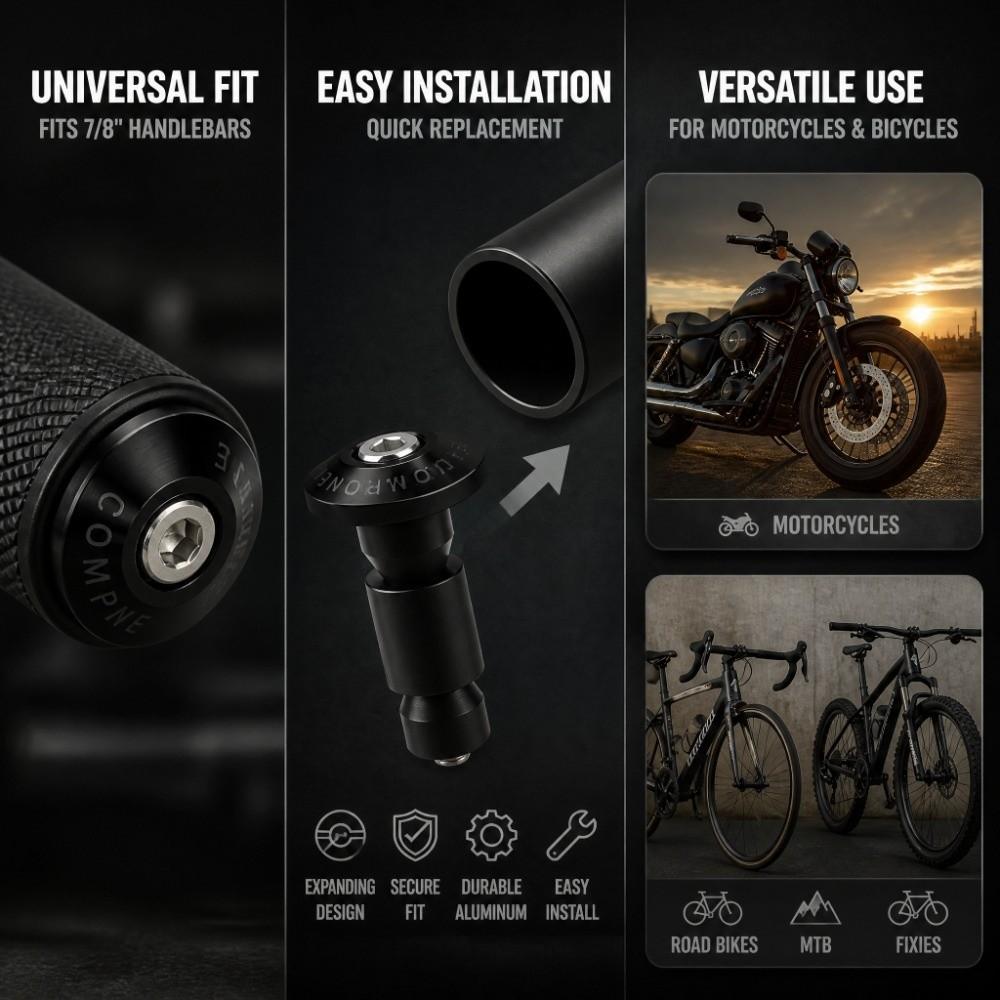 2pcs Universal Fit Handlebar End Plugs 7/8 Inch Handlebar Slider Plugs Handlebar Grips Racing