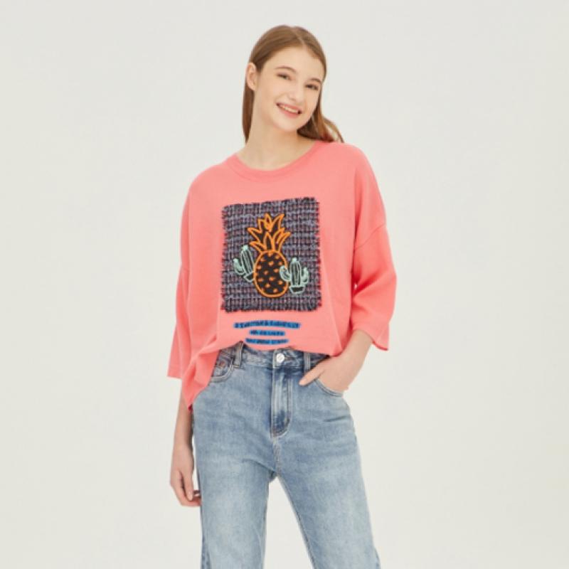 Benetton Benetton Ананасовый твидовый патч вязаный Bakp13241 Pk