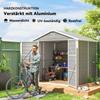 7.9ft x 6.2ft Aluminium Frame and Plastic Wall Shed, with Foundation - Light Grey