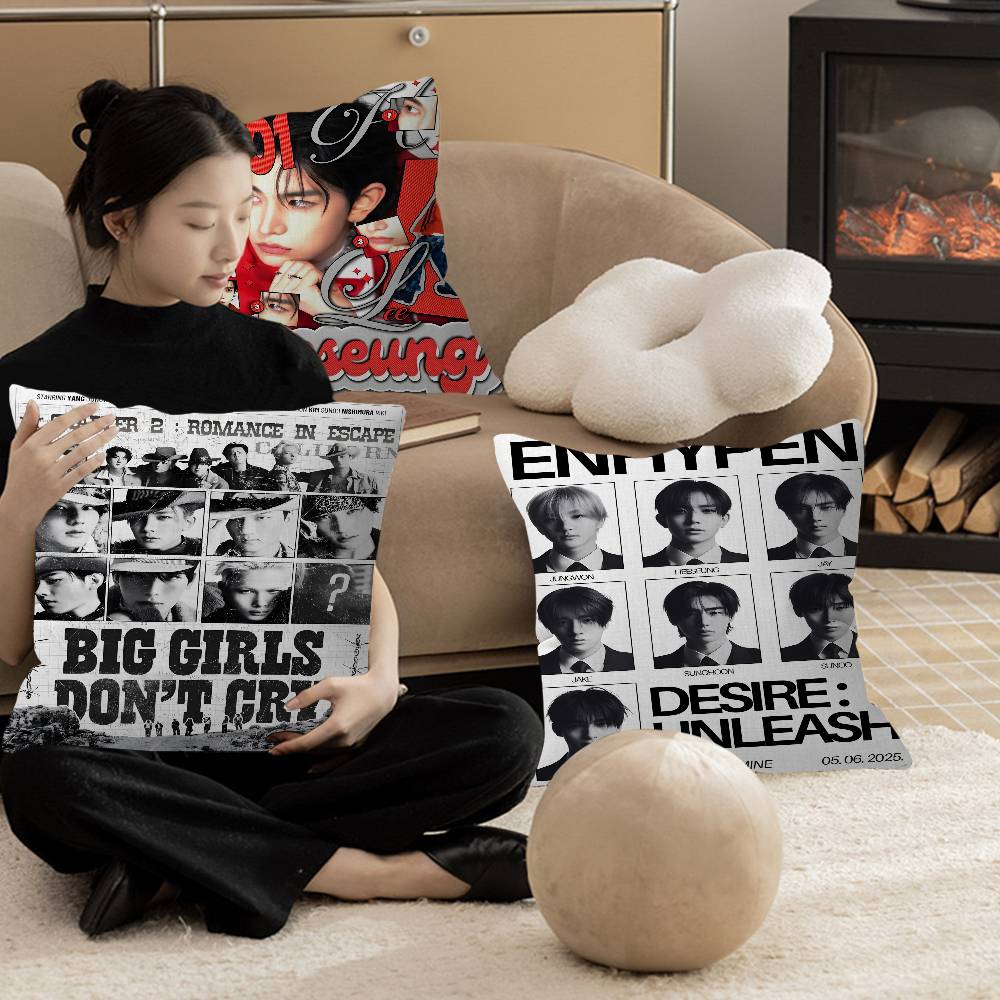 Korea EEnhypenes Singing Personalized picture text home decorative pillows Household Gifts xcm