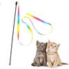 1PC Pet Interactive Toy Double-sided Rainbow Ribbon Funny Cat Stick Toys Pet Cat Teaser Toys Supplies